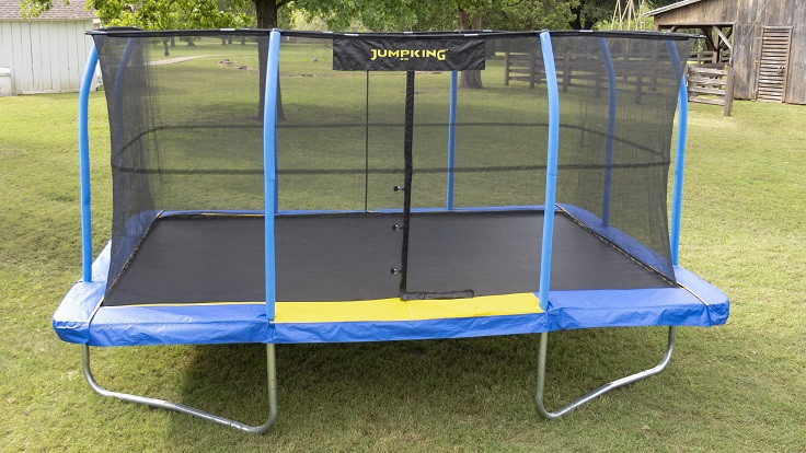 10 X 15 Jumpking Rectangular Blue Yellow Pad Trampoline Combo Model Jkrc1015byc3 Dal 10x15 Rectangular Trampolines Trampolines