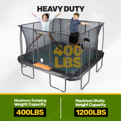 JumpKing 13' x 13' Square Trampoline - Outdoor/Indoor Recreational Trampoline - Large Trampoline and Great Gift for Kids, Adults, & Family Fun