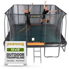 JumpKing 13' x 13' Square Trampoline - Outdoor/Indoor Recreational Trampoline - Large Trampoline and Great Gift for Kids, Adults, & Family Fun